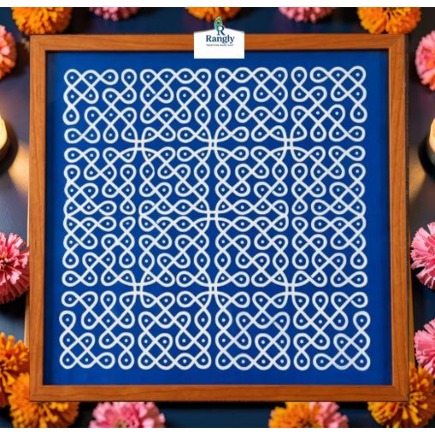 Rangly Chikku Kolam Stencil  Wooden  Pack of 1 piece -WJ2014