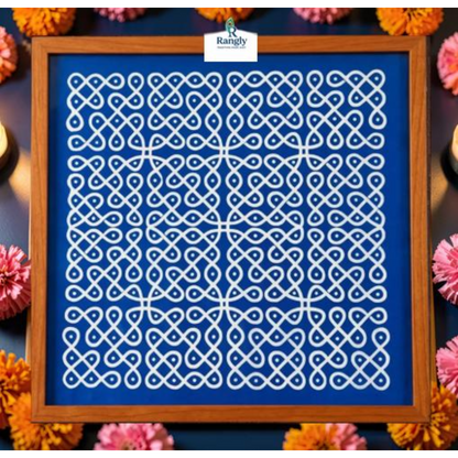 Rangly Chikku Kolam Stencil  Wooden  Pack of 1 piece -WJ2014