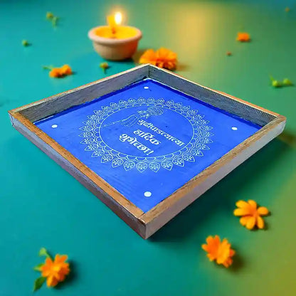 Rangly Gudi Padwa  Rangoli Stencil Wooden  10x10 Inches  Pack of 1 Piece