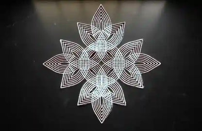 Rangly Padi Kolam Model 7  Rangoli Stencil Wooden  10x10 Inches  Pack of 1 Piece