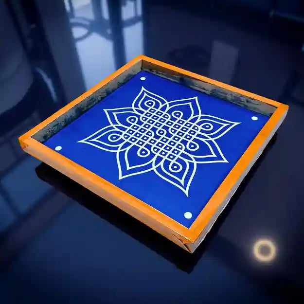 Rangly Kambi Kolam Model 7  Rangoli Stencil Wooden  10x10 Inches  Pack of 1 Piece