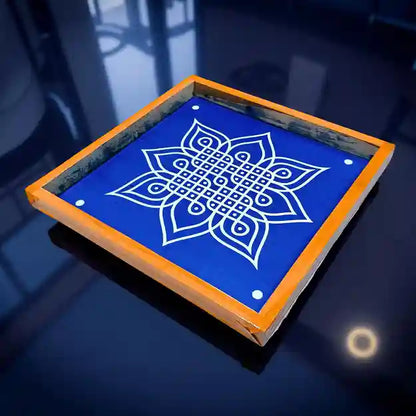 Rangly Kambi Kolam Model 7  Rangoli Stencil Wooden  10x10 Inches  Pack of 1 Piece