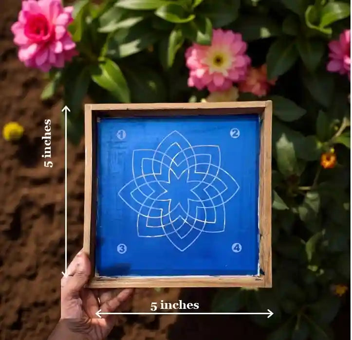 Rangy Circle  Rangoli Stencil Wooden 5*5 Inches Pack of 1 piece