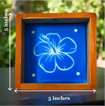 Rangly  Hibiscus Flower Rangoli Stencil Wooden 5*5 Inches Pack of 1 piece