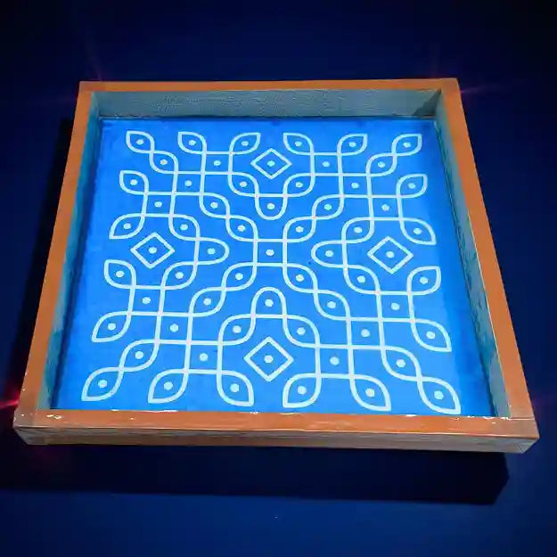 Rangly Kambi Kolam Model 2 Rangoli Stencil Wooden  10x10 Inches  Pack of 1 Piece