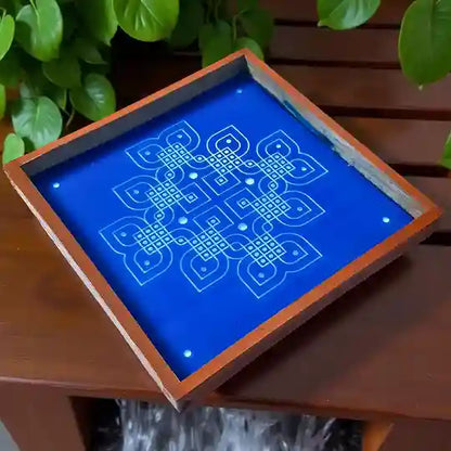 Rangly Padi Kolam Model 1  Rangoli Stencil Wooden  10x10 Inches  Pack of 1 Piece