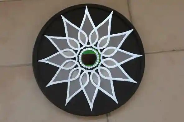 Rangly Lotus Flower  Rangoli Stencil Wooden  10x10 Inches  Pack of 1 Piece