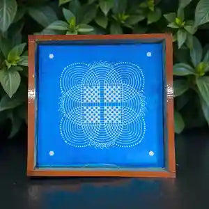 Rangly Padi Kolam Model 2  Rangoli Stencil Wooden  10x10 Inches  Pack of 1 Piece