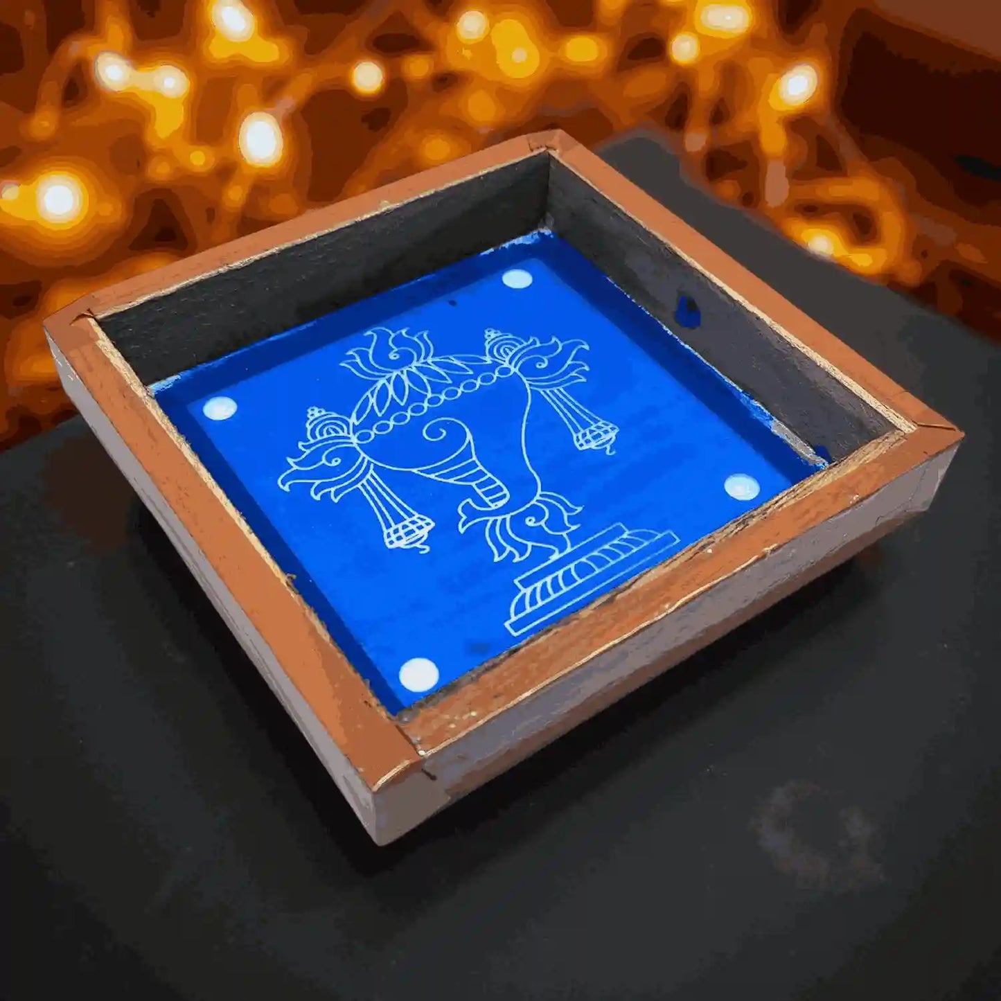 Rangly  Shanku Model 2 Rangoli Stencil Wooden 5*5 Inches Pack of 1 piece