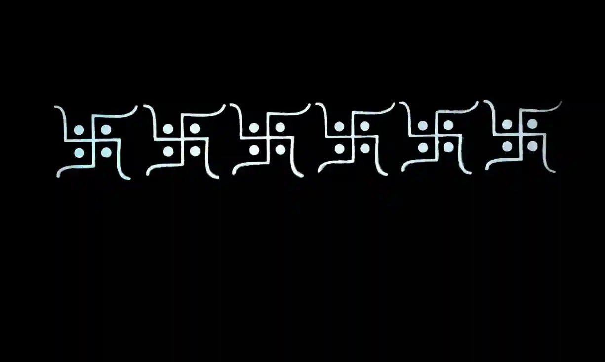 Rangly Swastik  Border  Rangoli Stencil Wooden 17x5 Inches  Pack of 1 Piece