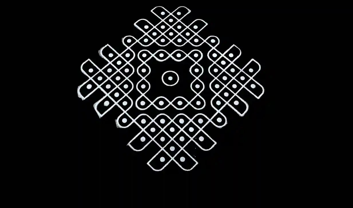 Rangly Kambi Kolam Model 5 Rangoli Stencil Wooden  10x10 Inches  Pack of 1 Piece