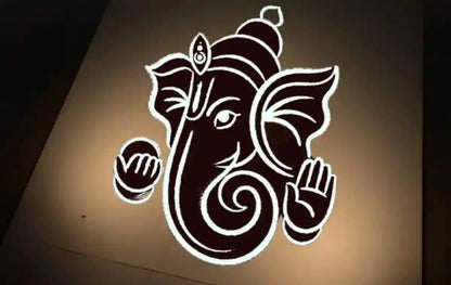 Rangly Ganesha Rangoli Kolam Stencil Wooden 5*5 Inches Pack of 1 Piece