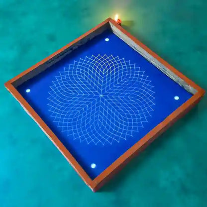 Rangly Sahasradala Padma Rangoli Stencil Wooden  10x10 Inches  Pack of 1 Piece