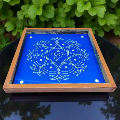 Rangly Iyengar Padi Kolam Rangoli Stencil Model 4 Wooden  10x10 Inches  Pack of 1 Piece