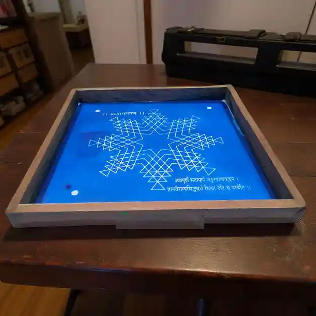 Rangly Annapoorani Kolam Rangoli Stencil Wooden 10×10 Inches