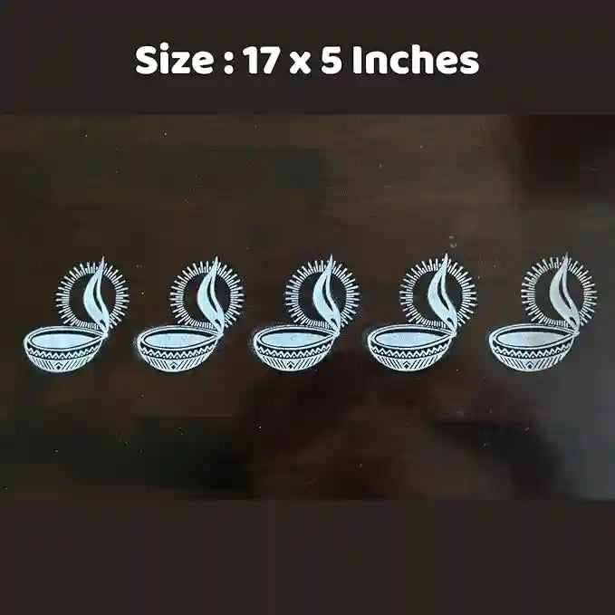 Rangly Agal Vilakku  Border Rangoli  Wooden 17x5 Inches  Pack of 1 Piece