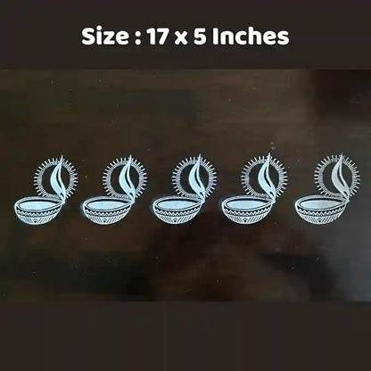 Rangly Agal Vilakku  Border Rangoli  Wooden 17x5 Inches  Pack of 1 Piece