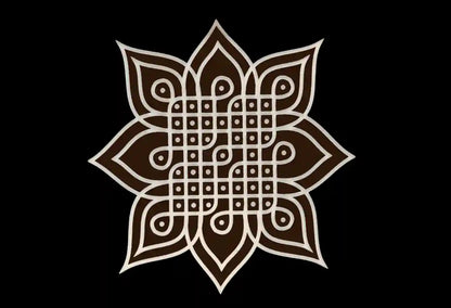 Rangly Kambi Kolam Model 7  Rangoli Stencil Wooden  10x10 Inches  Pack of 1 Piece