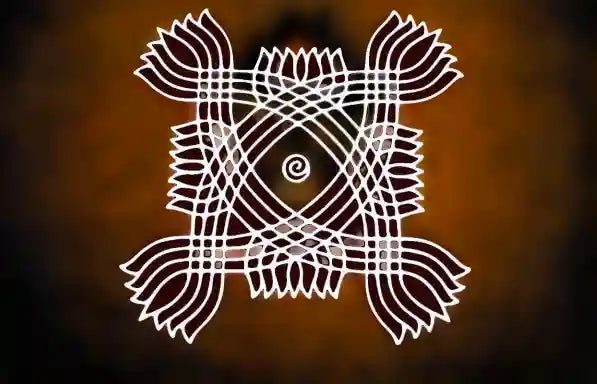 Rangly Padi Kolam Model 6  Rangoli Stencil Wooden  10x10 Inches  Pack of 1 Piece