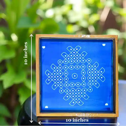 Rangly Kambi Kolam Model 5 Rangoli Stencil Wooden  10x10 Inches  Pack of 1 Piece