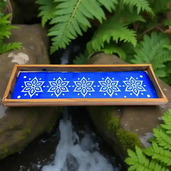 Rangly Star Flower  Border  Rangoli Stencil Wooden 17x5 Inches  Pack of 1 Piece