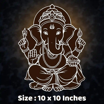 Rangly Ganesha Rangoli Stencil Wooden 10*10 Inches Pack of 1 Piece