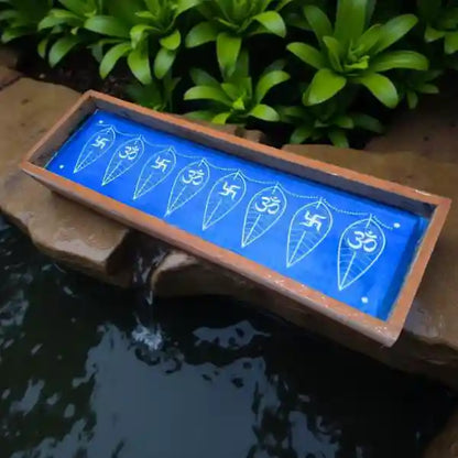 Rangly Mango Leaf Toran Rangoli Stencil Wooden 17x5 Inches  Pack of 1 Piece