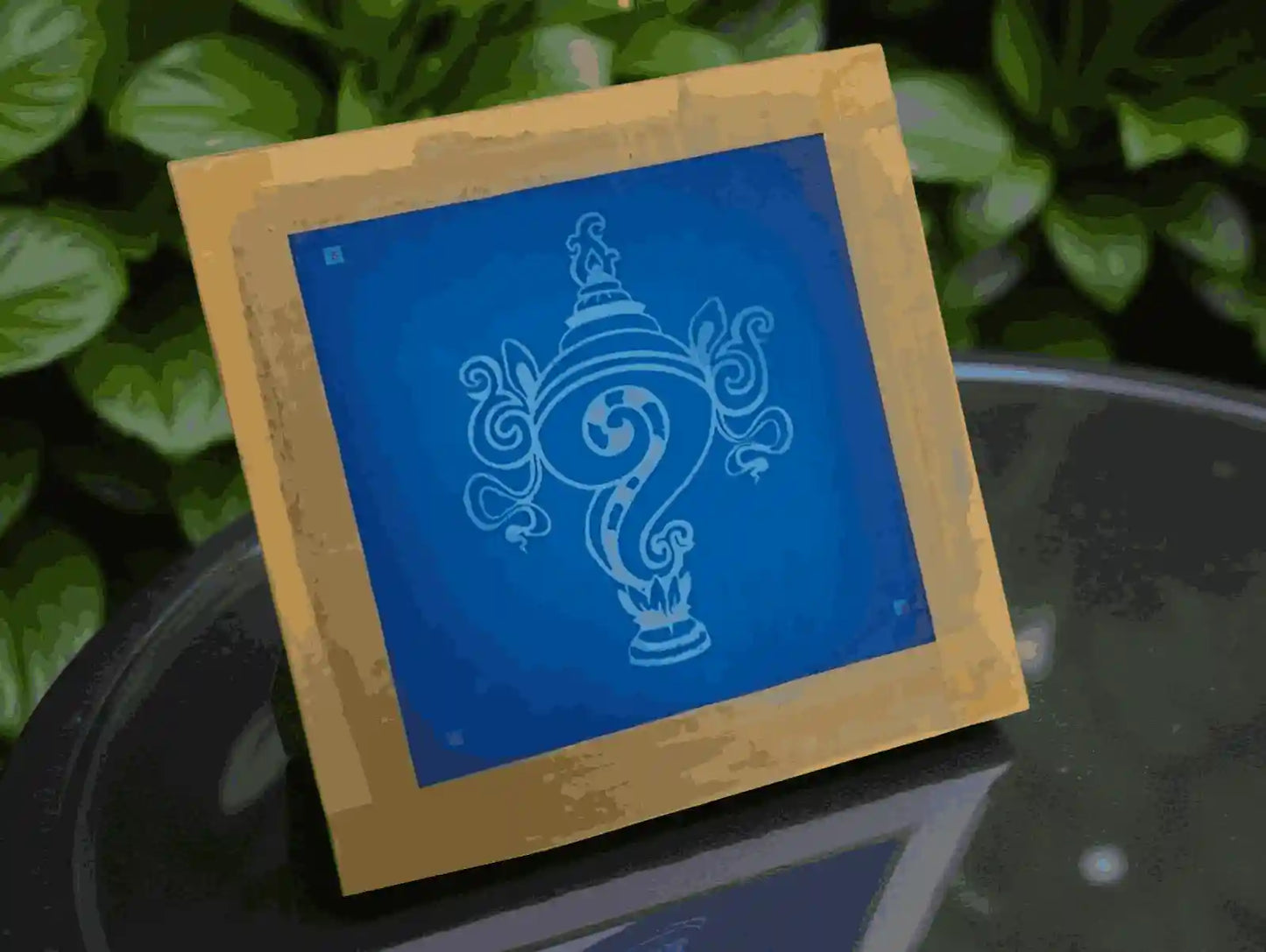 Rangly Shanku Model 1 Rangoli Stencil Wooden 5*5 Inches Pack of 1 piece