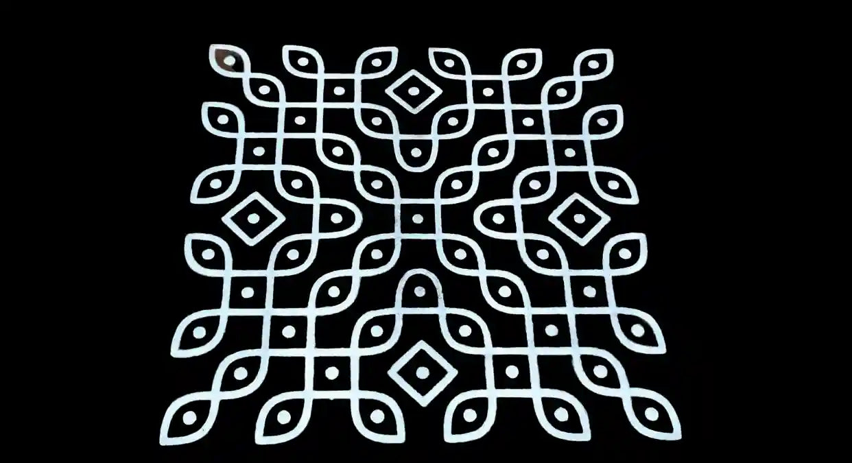 Rangly Kambi Kolam Model 2 Rangoli Stencil Wooden  10x10 Inches  Pack of 1 Piece