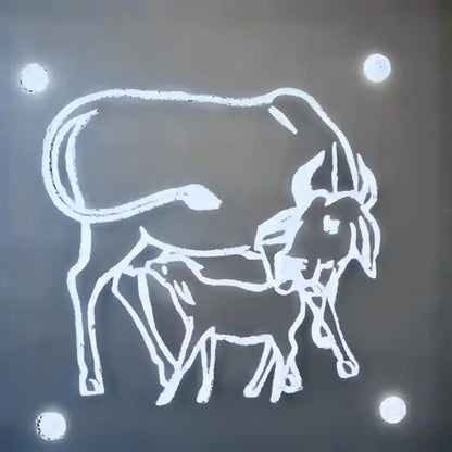 Rangly Gay Vasaru Gomata Rangoli Stencil Wooden 5*5 Inches Pack of 1 piece