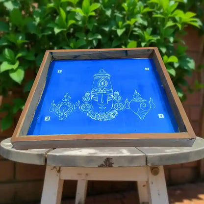 Rangly Tirupati Balaji Face Rangoli Stencil Wooden  10x10 Inches  Pack of 1 Piece