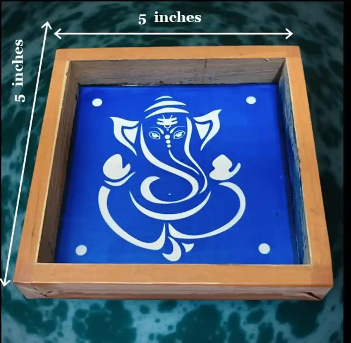 Rangly Ganesha Rangoli Stencil Wooden 5*5 Inches Pack of 1 Piece