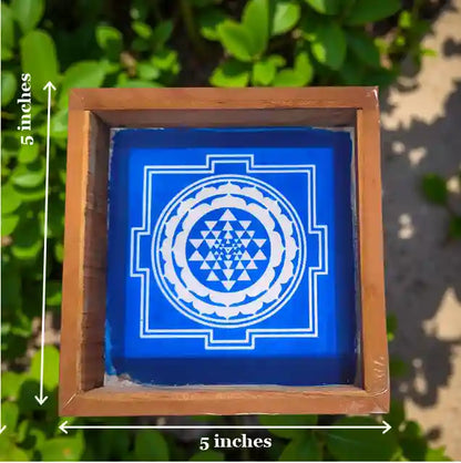 Rangly  Sri Yantra Rangoli Stencil Wooden 5*5 Inches Pack of 1 piece