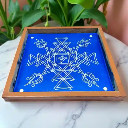 Rangly Iyengar Padi Kolam Rangoli Stencil Model 1 Wooden 10×10 Inches  Pack of 1 piece