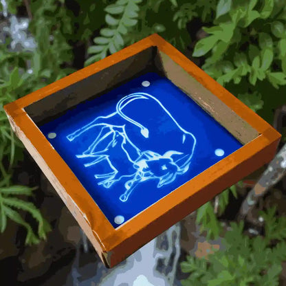 Rangly Gay Vasaru Gomata Rangoli Stencil Wooden 5*5 Inches Pack of 1 piece