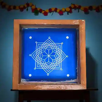 Rangly Hrudaya Kamala Rangoli Stencil Wooden 5*5 Inches Pack of 1 piece