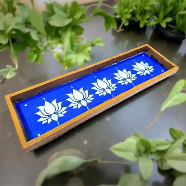 Rangly Lotus Border Rangoli(Model 2) Wooden 17x5 Inches  Pack of 1 Piece