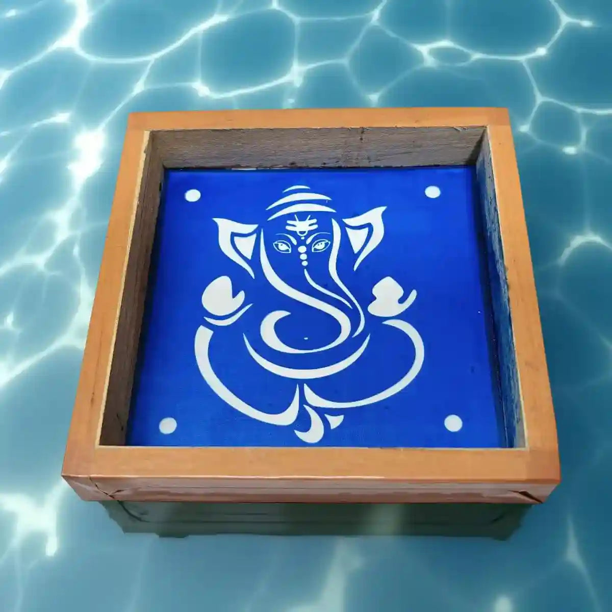 Rangly Ganesha Rangoli Stencil Wooden 5*5 Inches Pack of 1 Piece