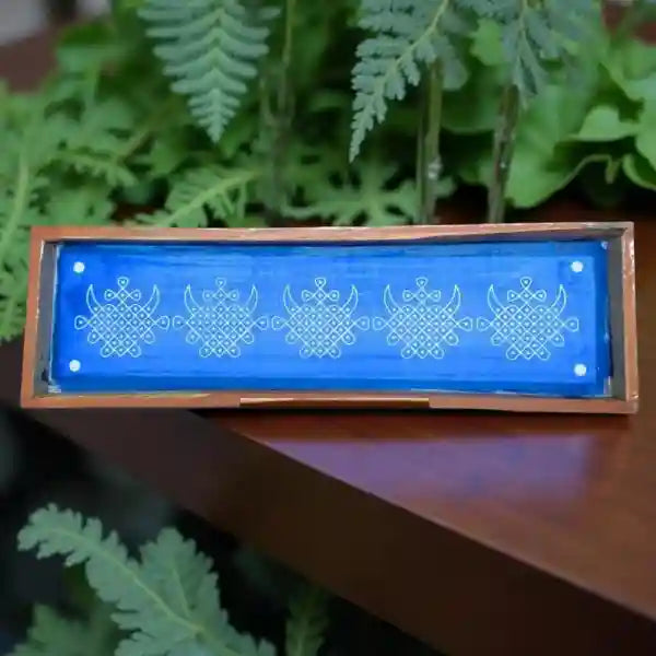 Rangly Kambi Kolam Model 1  Border Rangoli  Wooden 17x5 Inches  Pack of 1 Piece