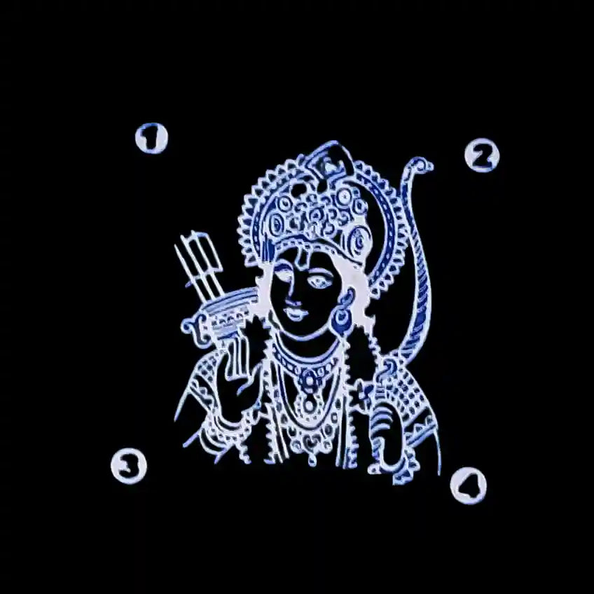 Rangly Ramar Face Rangoli Stencil Wooden 5*5 Inches Pack of 1 piece