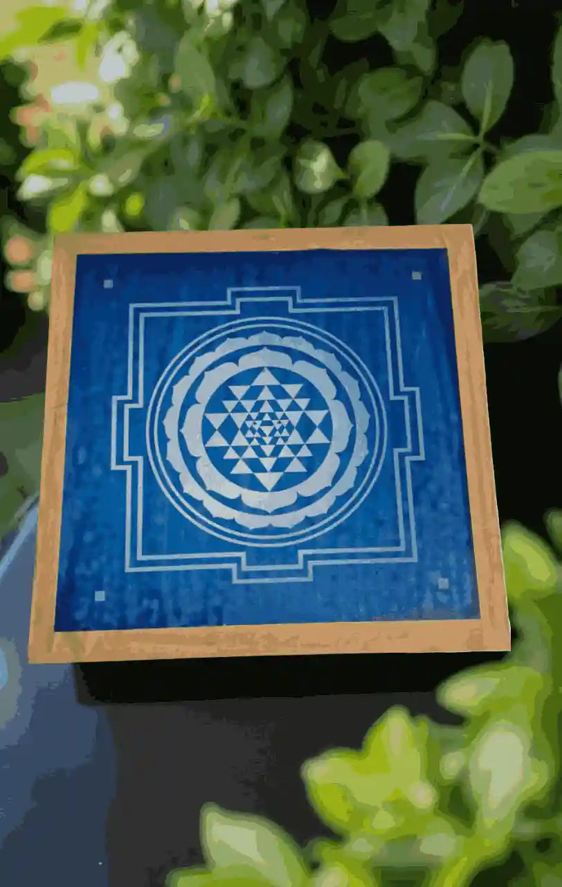 Rangly  Rangoli Sri Chakra Stencil Wooden 10x10 Inches Pack of 1 piece