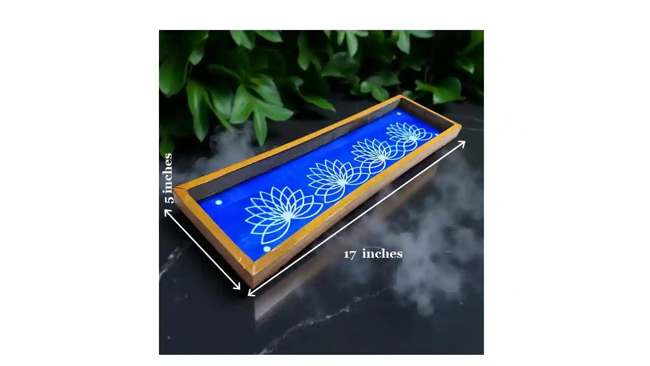 Rangly Lotus Padmam Border Rangoli Stencils Wooden 17x5 Inches  Pack of 1 Piece