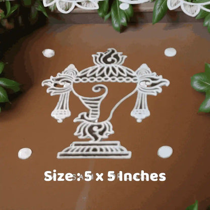 Rangly  Shanku Model 2 Rangoli Stencil Wooden 5*5 Inches Pack of 1 piece