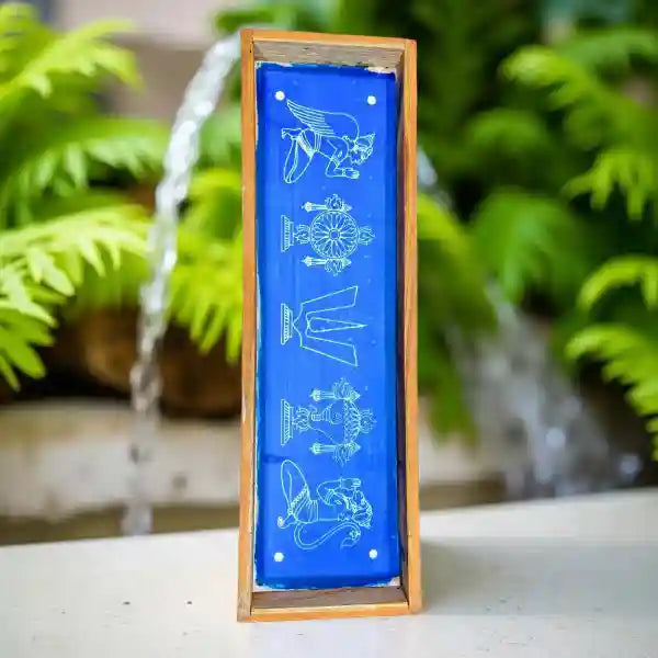 Thenkalai Shankh Chakra Namah Hanuman  Rangoli Stencil Wooden 17x5 Inches  Pack of 1 Piece