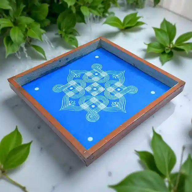 Rangly Padi Kolam Model 5  Rangoli Stencil Wooden  10x10 Inches  Pack of 1 Piece