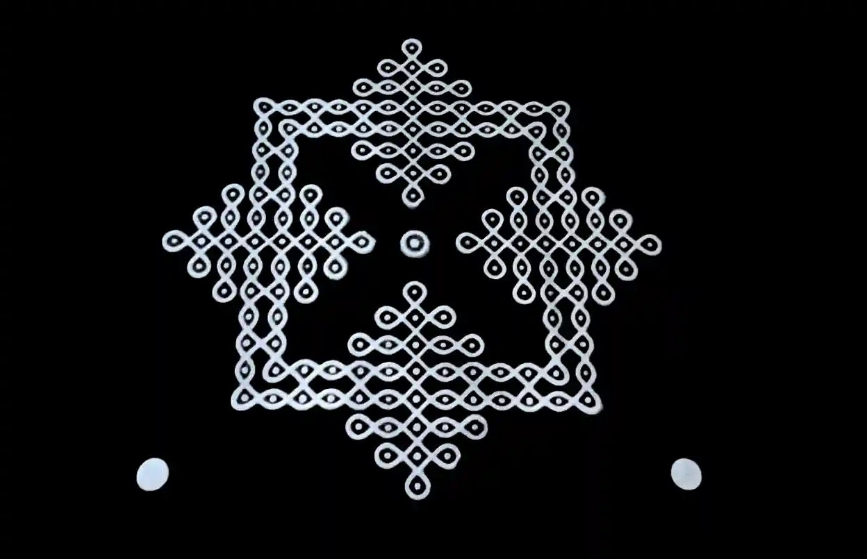 Rangly Kambi Kolam Model 4 Rangoli Stencil Wooden  10x10 Inches  Pack of 1 Piece