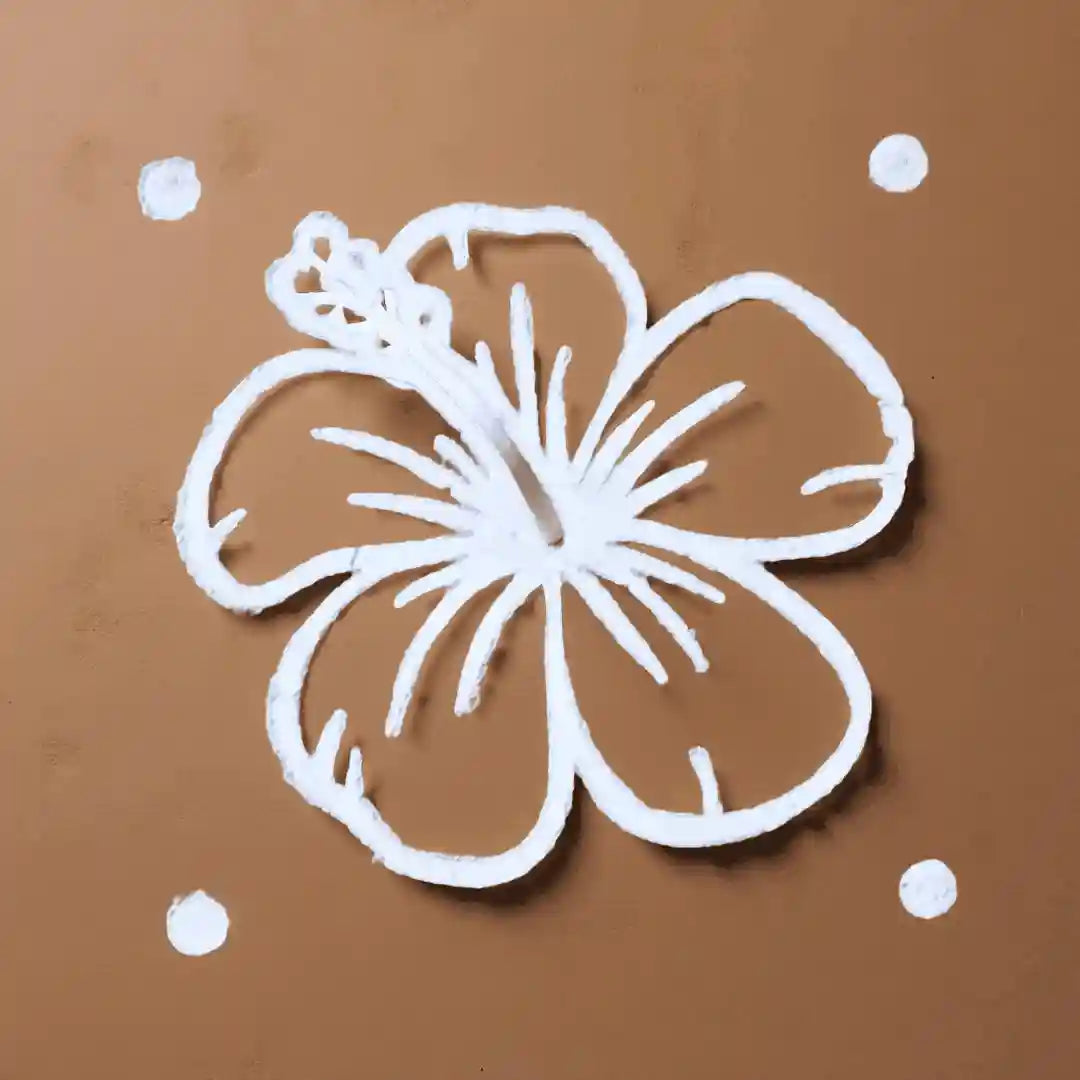 Rangly  Hibiscus Flower Rangoli Stencil Wooden 5*5 Inches Pack of 1 piece