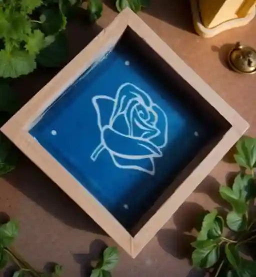 Rangly  Rose Rangoli Stencil Wooden 5*5 Inches Pack of 1 piece