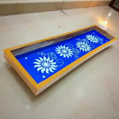 Rangly Sun Flower Border  Rangoli Stencil Wooden 17x5 Inches  Pack of 1 Piece