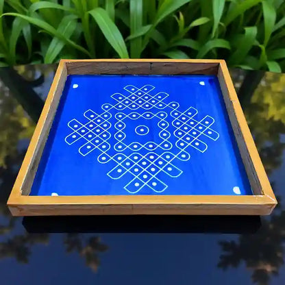 Rangly Kambi Kolam Model 5 Rangoli Stencil Wooden  10x10 Inches  Pack of 1 Piece